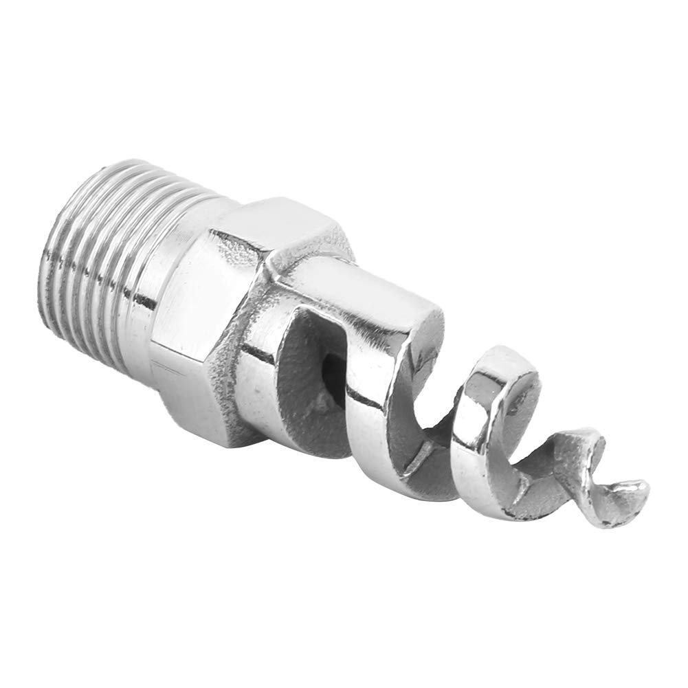 Anti Clogging Stainless Steel Male Thread Spiral Nozzle Compact Structure, Tangent Collisions for Maximum Flowing (G3/8 DN10)