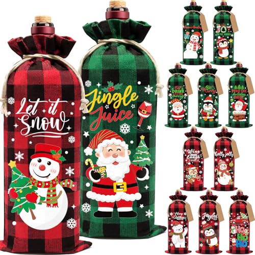 Bolsas de regalo de vino de Navidad para vestir tu mesa y sorprender en las cenas festivas