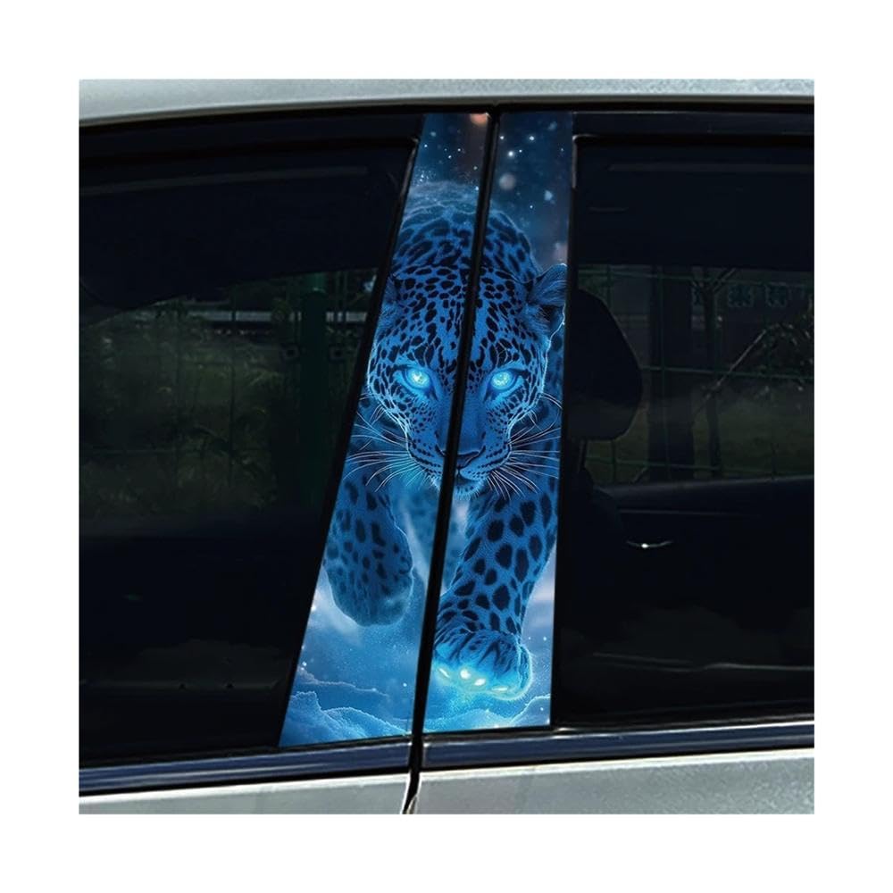 Bertdcx C Blue Eyes Wolf Tiger Leopard Dog Ar Stickers Auto Door Pillar Decals Auto Parts(,2Pcs)