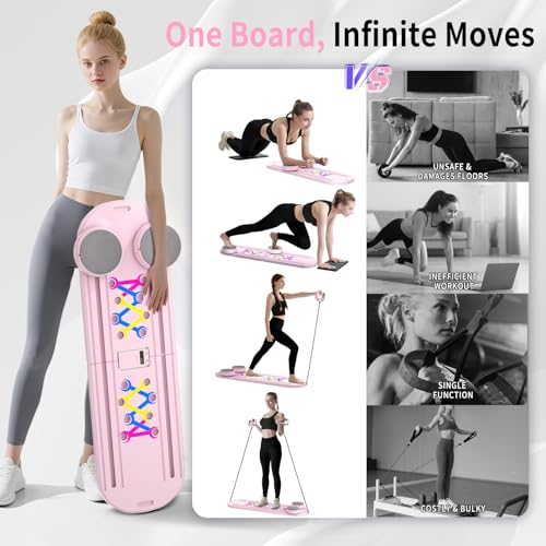Pilates Board, Foldable Pilates Reformer Set for Home Workout with Timer - image 6