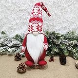 🌸🌸【Umwelt und handgemacht】: Jede Zwergpuppe wird aus Umweltmaterialien hergestellt. Ihr süßes Aussehen ist bei Kindern sehr beliebt und sie sind auch eine gute Wahl für Kinder, um Geschenke zu machen.Weihnachtskugeln Baumschmuck Anhänger Glänzend Kunststoff Christbaumkugeln Weihnachtsdeko Weihnachtsbaumspitze Verpackung Weihnachtsdekoration Schneeflocke Metallhaken 5 cm für Party, Hochzeit Weihnachten Flaschen Party Flaschenanzug Weinflasche Weihnachtsmann Hut