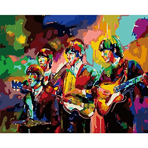 Peinture par Numéros pour Adulte,les Beatles Kit de peinture à l’huile par numéros pour enfants avec 3 pinceaux Peinture de Dessin,Pigment Acrylique 16×20 Pouces sans Cadre - Les Beatles, Paul McCartney, John Lennon, RIngo Starr, George Harrison Peinture par Numéros pour Adulte,les Beatles Kit de peinture à l'huile par numéros pour enfants avec 3 pinceaux Peinture de Dessin,Pigment Acrylique 16x20 Pouces sans Cadre