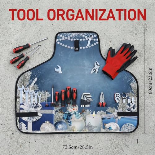 Delantal de trabajo con diseño de muñeco de nieve miniatura 2