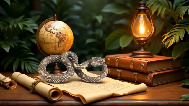 Estatua de Serpiente Vintage de Latón para Oficina miniatura 7