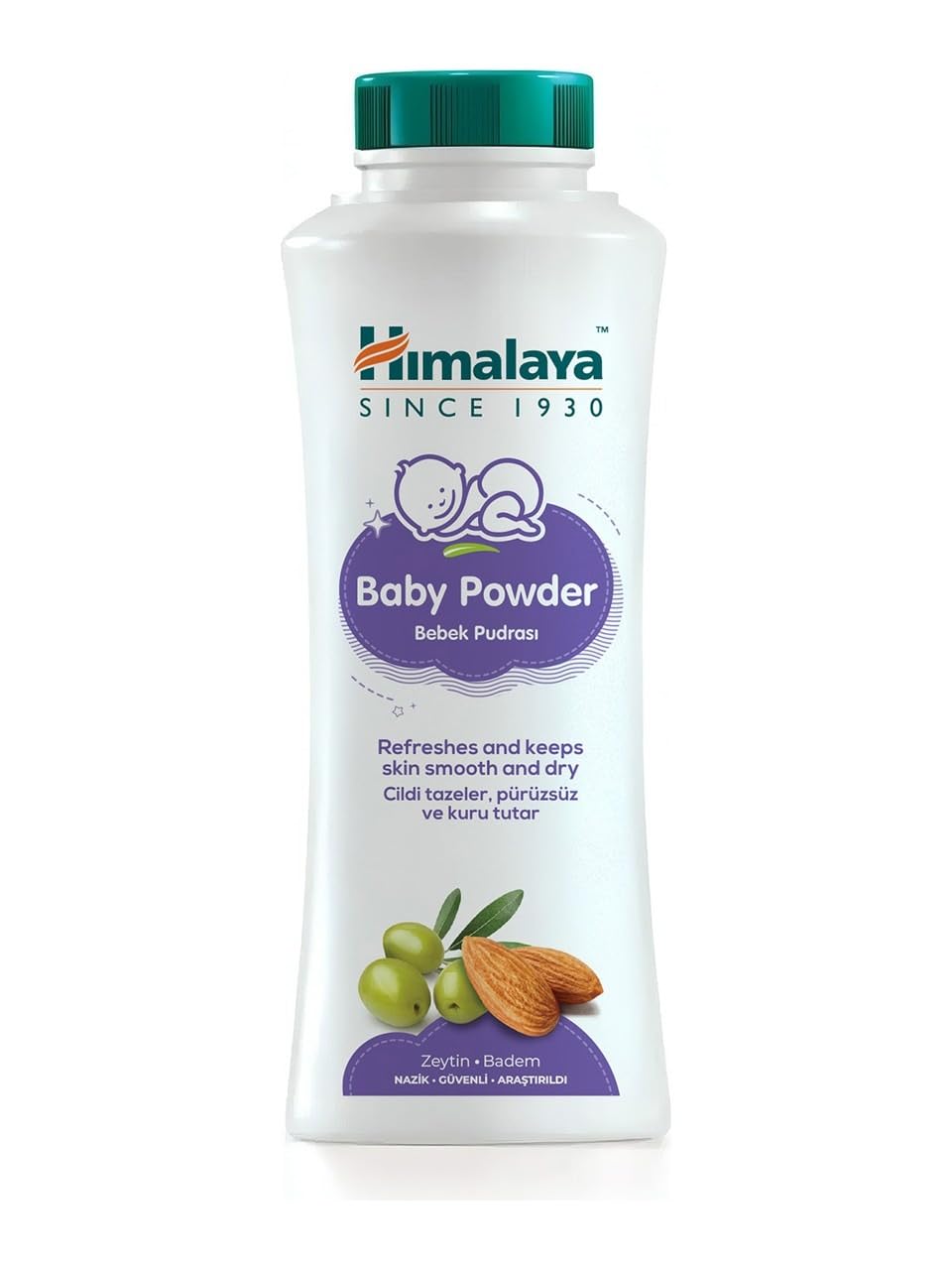 Himalaya Hassas Bebek Pudrası 200 gr | Zeytinyağı & Badem | Hassas Ciltler | Paraben, Silikon, Sentetik Renklendirici İçermez