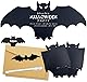 Syoulin halloween party einladungskarten，Geburtstags einladungskarte，Fledermaus Einladungskarten/Kraftpapier Umschläge/PVC Fledermäuse/weiße Stifte，Schnell lad deine Freunde zur Party ein!