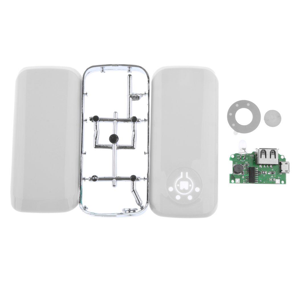 Enakshi 5V 1A DIY USB Power Bank Shell Portable 2X 18650 Battery Power Bank Case with LED Display White|Collectibles-image-12