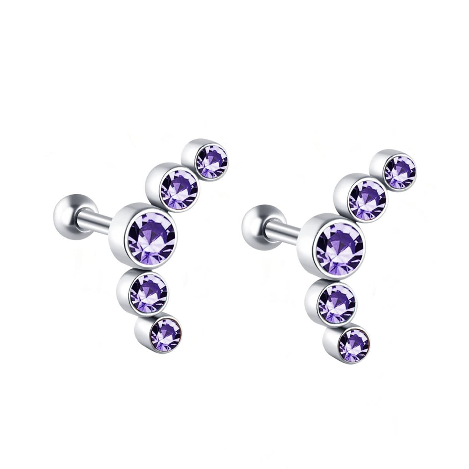 Pendientes de oro de 9k con granate rosa y luna elegante para mujer 3