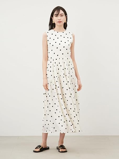 24日まで！新品！ミラオーウェン　後ろリボンノースリティアードドットワンピース め様/ミラオーウェン/後ろリボンノースリティアードドット