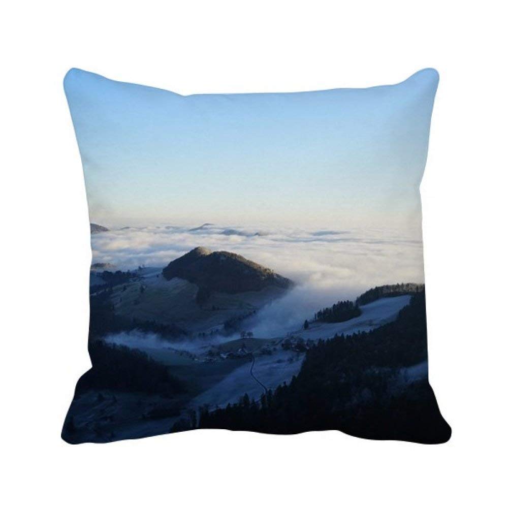 Oreiller de Décoration Montagne Nuages : Cadeau Idéal pour Canapé