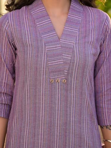 Image of YUFTA Blue Cotton Striped Print Co-ord set (1920CRDBL )