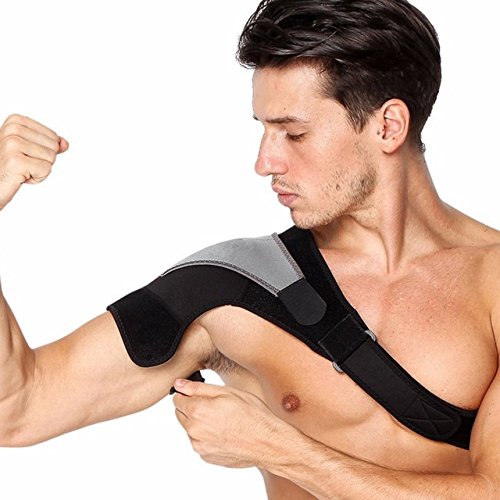 Image of TIMA Shoulder Support Belt for Men and Women | Shoulder Pain Relief Products | Adjustable Shoulder Belt for Men | Comfortable Shoulder Support for Women (Black)