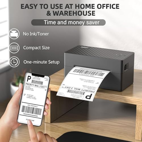 Image of ARVOX A81 Pro Bluetooth + Usb Direct 4x6 inch Shipping Label Printer|Adjustable Label Size|203Dpi Resolution 152Mm /S Monochrome Printing Speed Compatible With Windows,Mac,Linux Chrome Os (2 Year Warranty)
