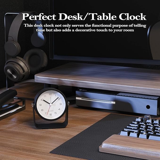 Image of DRONTER Vintage Twin Bell Analog Display Table Alarm Clock with Night LED Light Heavy Slippers Extra Loud Alarm Clock Ideal for Student and Kids Bedroom (Analog Alarm)