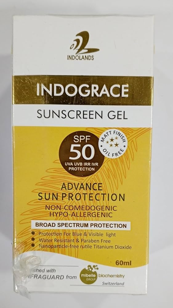 Indograce Advance Sun Protection Sunscreen Gel SPF 50 | Water resistant and paraben free 60ml-picture-22