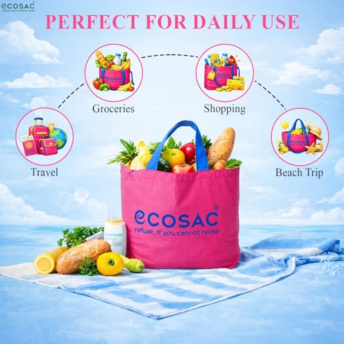 Image of Classic Shopping bag | for Carry Milk Grocery Fruits Vegetable Kitchen Essential |Reusable, Washable, Lightweight & Foldable |15 kg Capacity