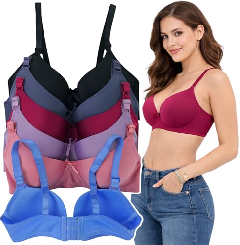 Image of ToBeInStyle Women's Pack of 6 Classic Style Underwire Supportive Padded Bras