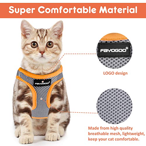 FAYOGOO Cat Harness and Lead Set Non Escape Secure Kitten Outdoor Walking with Leash - Image 3