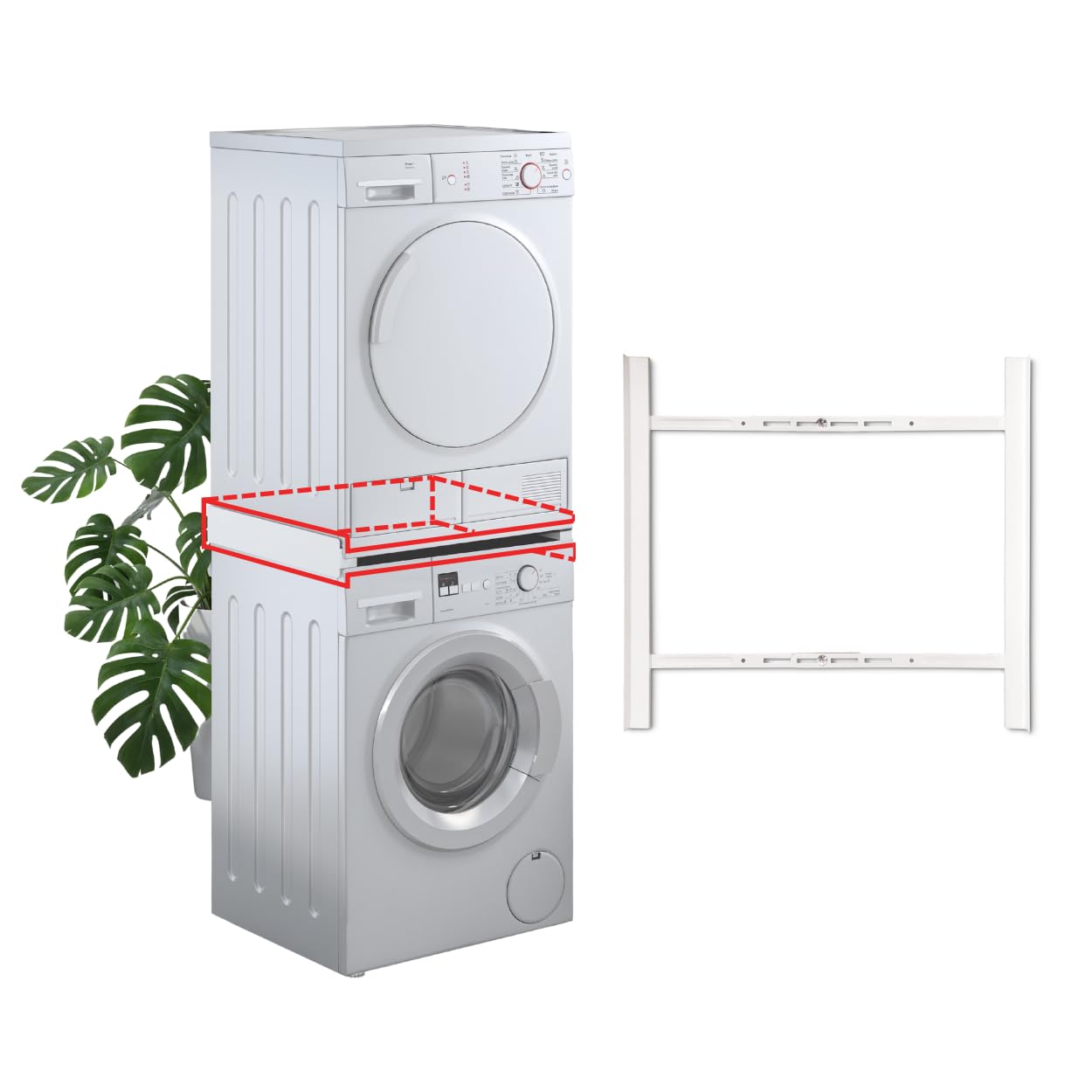 Superior Electronics Tower Slim SUPSLW002 – Universal Washer and Dryer Stacking Kit – Space-Saving Laundry Support – Easy Installation