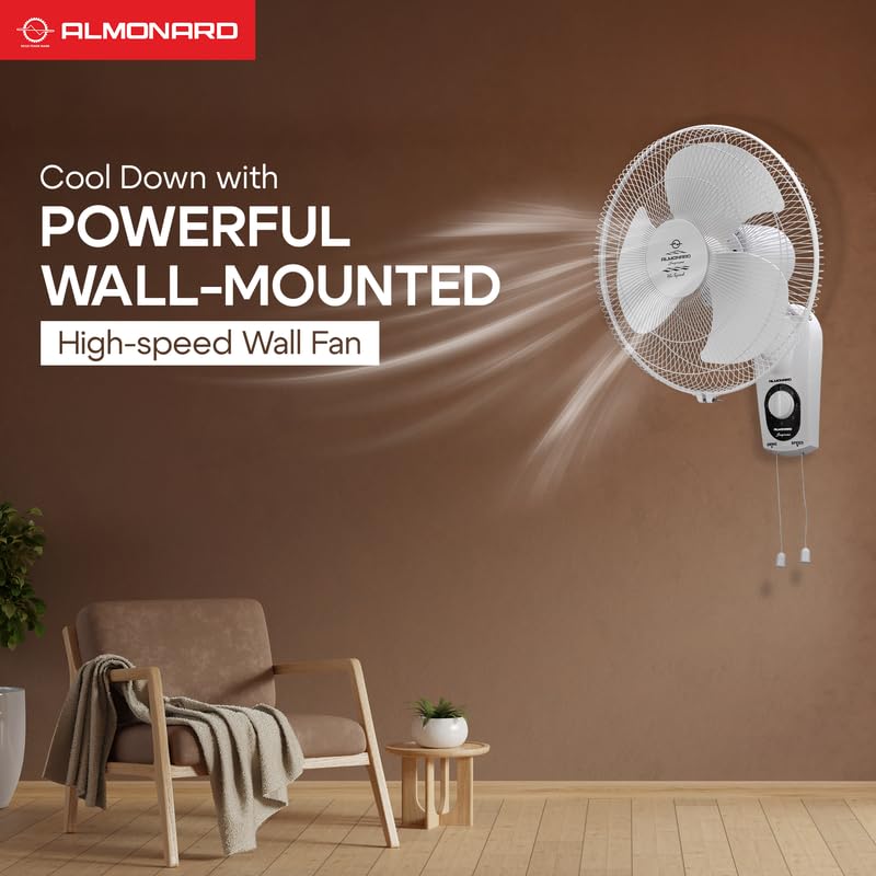 Image of Almonard | 16 inch (400mm) Supreme High Speed Wall fan White