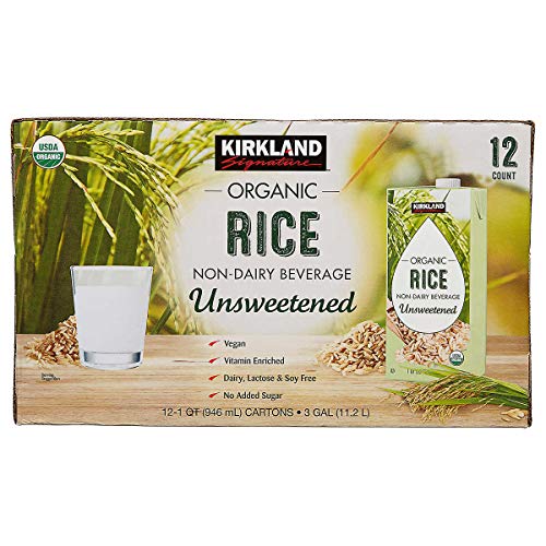 Kirkland Signature Organic Rice Beverage, Unsweetened, 1 qt, 12-count
