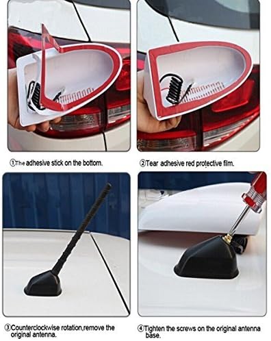 Possbay Car Roof Antenna Shark Fin Style Radio Signal AM FM Aerials for Ford VW BMW Peugeot (carbon fiber black)