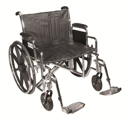 Drive Medical Sentra EC wózek inwalidzki o dużej wytrzymałości z różnymi stylami ramion i opcjami olinowania z przodu, czarny, bariatryczny, 56 cm