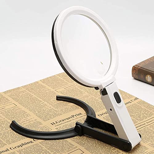 Lupas iluminadas dobráveis com luz de LED regulável, gravação de velho leitor, placa de circuito de