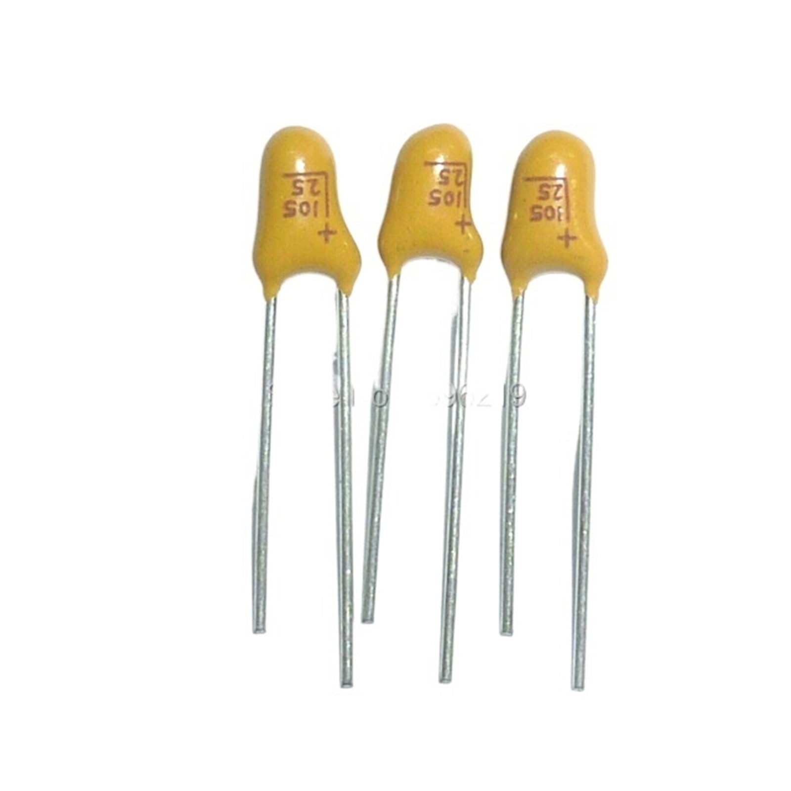 ICXLPMC 200pcs Tantalum capacitor 1uF 25V 105 25V1uF DIP Radial