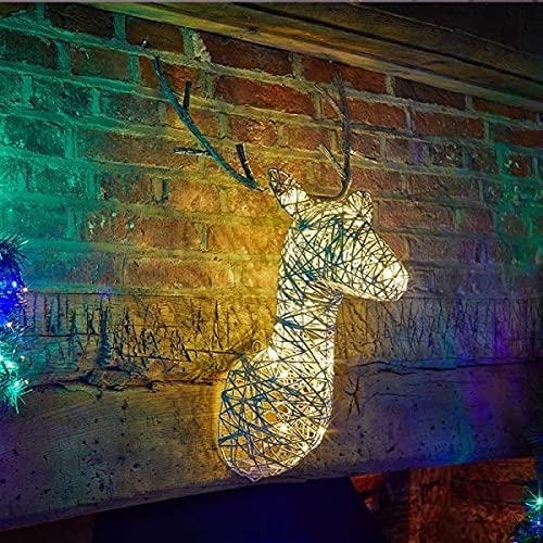 Marco Paul Weihnachts-Wandmontage, glitzernder Hirsch, LED-Ornament...
