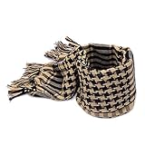 Kajoeiae Men Women Winter Military Windproof Scarf Muslim Hijab Shemagh Tactical Shawl Arabic Keffiyeh Cotton Fashion Women Scarves (Yellow, One Size)