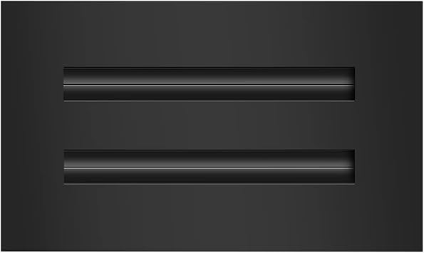 BUILDMART - 8x4 Modern AC Vent Cover - Decorative Black Aluminum Air Vent - Standard Linear Slot Diffuser - Heating and Cooling Register Grille for Ceiling, Walls & Floors - Texas Buildmart