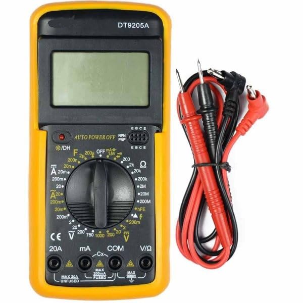 Image of SIGMA DT 9205 Digital Multimeter with LCD Display - Voltage, Current, Resistance & Continuity Tester - Portable & Accurate Measuring Tool
