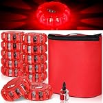 12 Pack LED Road Flares Emergency Lights, 9 Flash Modes, Red