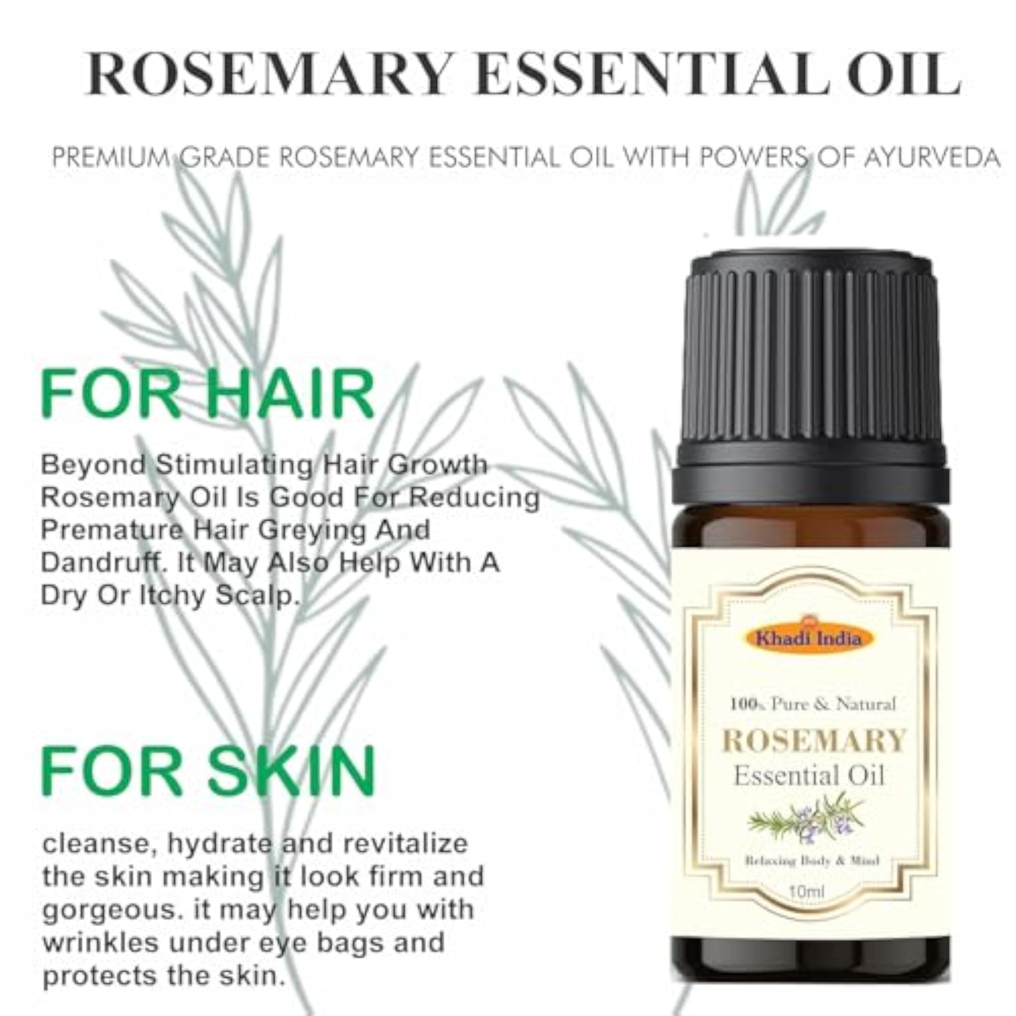 Vedimatic Khadi Organic Rosemary Essential Oil