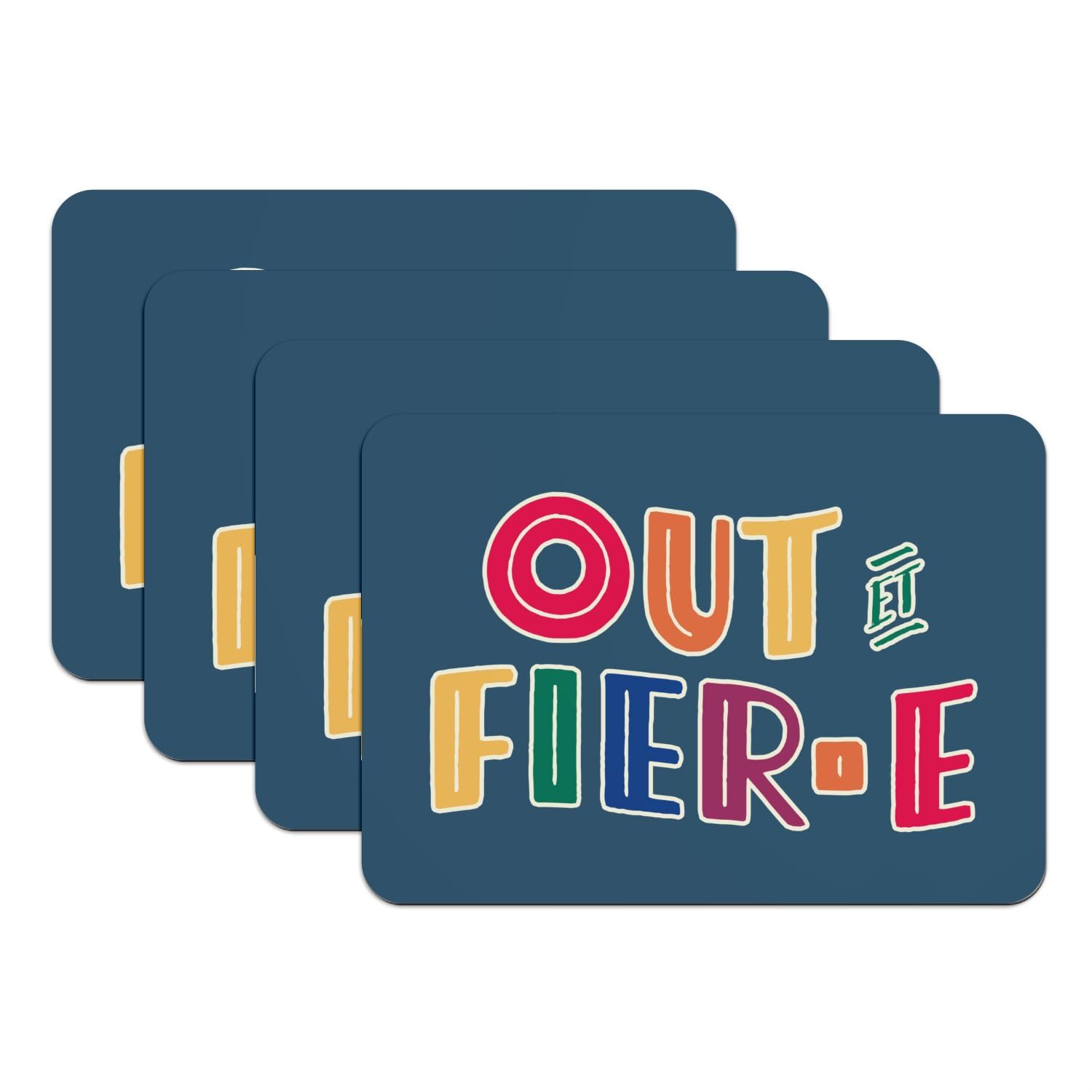 Sets de table arc-en-ciel LGBT grand format 39,5x28,5 cm lot de 4