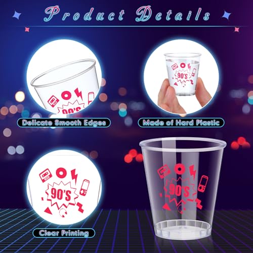 Lallisa 100 Pcs 2oz Plastic Shot Glasses 90s Disposable Party Cups Bulk by Lallisa - Used condition - Image 3