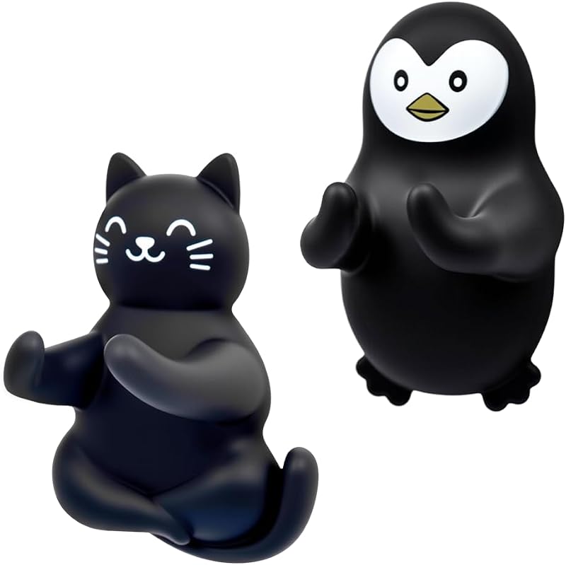 Suporte para Aparelho de Barbear Mhfpl com Formato de Gato e Pinguim, Pacote com 2