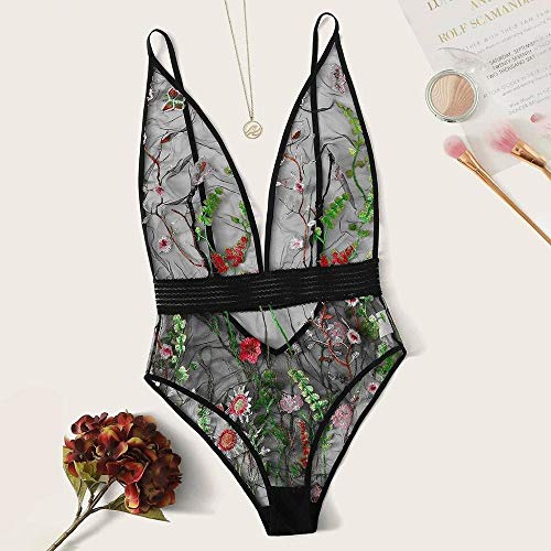 Sexy Lingerie Plus Maat Sexy Kanten Lingerie Pyjama Vrouwen Nachtkleding Bodysuit Jumpsuit Teddy Bloem Kanten Lingerie - Afbeelding 3