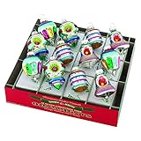 Christopher Radko Xmas Confetti Decorated Shapes Set of 12