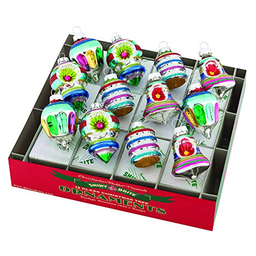 Christopher Radko Xmas Confetti Decorated Shapes Set of 12 Christopher Radko Xmas Confetti Decorated Shapes Set of 12