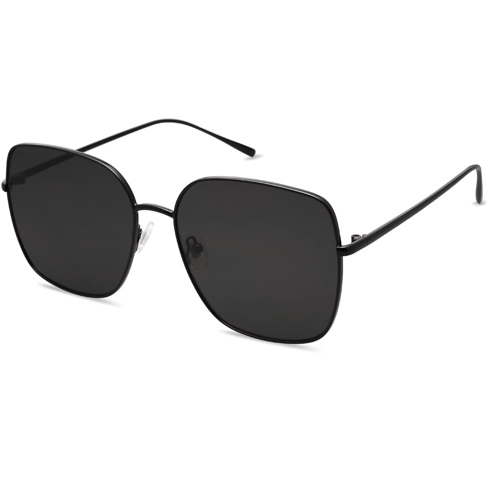 SOJOS Trendy Oversized Square Metal Frame Sunglasses for Women Men Retro Big Flat Lens UV Protection Sunglasses SJ1146