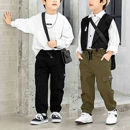 MINI PANDA Toddler Boy Pants, Little Boys 2-Pack Pull On Pants2