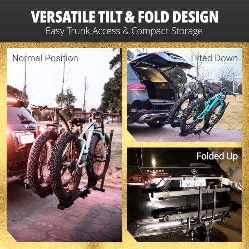 Image of TrailV2 Plus 300 lbs Heavy Duty Capacity 2-EBike Hitch Rack with Ramp