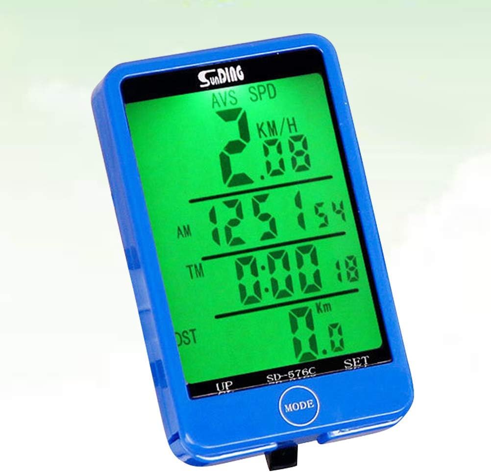 Tachimetro Computer da Bicicletta Cronometro cablato Tachimetro Bici Contachilometri Ciclismo Cronometro LCD Computer Impermeabile (Blu) Contachilometri