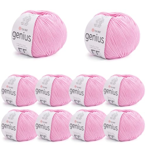 Image of YarnArt Genius Soft Cotton Blend Yarn, 10 Pack (1.76 oz / 174 Yds)