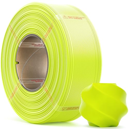 MarsWork PLA Basic Pre-Dried Refill Filament 1kg (2.2lbs) for Reusable Spools 1.75mm Spool-Less 3D Printing Filament Compatible with Bambu Lab 3D Printers Bright Green