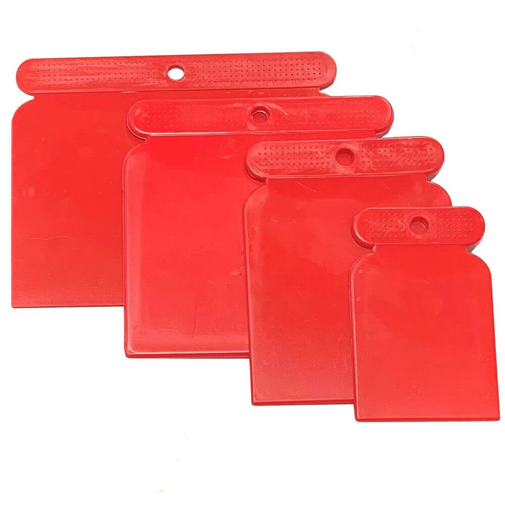 Gph Garden Pet Home Plastic Scraper Filling Knife Putty Mixer Putty Spreader Skimmer Paint 4-Pcs Set