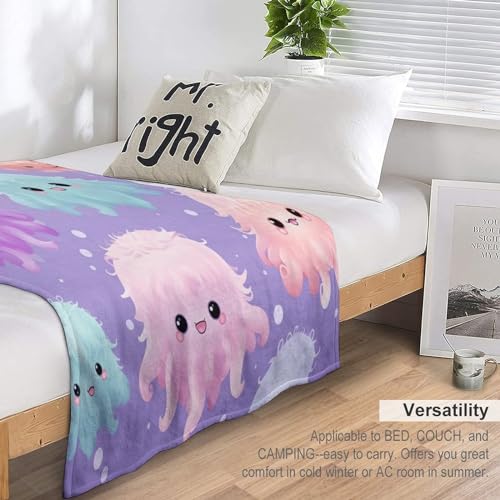 Couverture en flannel pieuvre pour lit moelleux et chaud