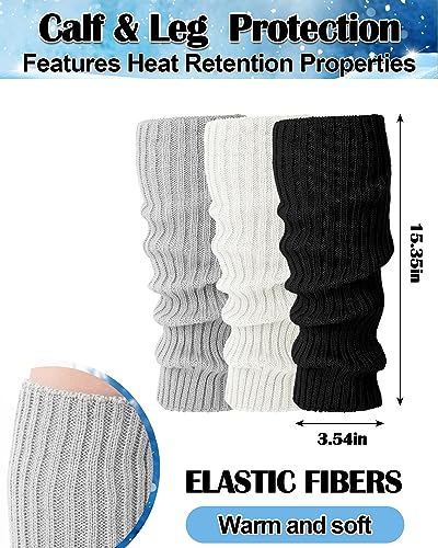 Chuarry 6 Pairs Skating Leg Warmer Sets for Women Girls Knit Long Leg Warmers Socks Calf Socks Set for Ice Figure Skating3